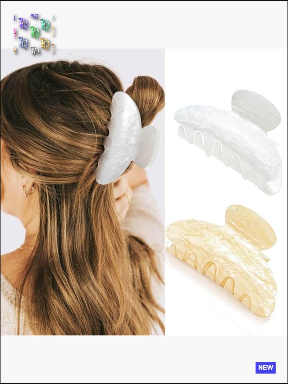 Acrylic Claw Clip Nonslip Hair Barrettes Medium Strong Hold Hair Accessories